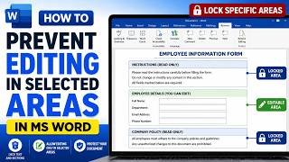How to Prevent Editing in Selected Areas in MS Word ?