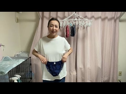 【ノーブラ】下着を紹介しながら干していたら、とんでもないことになりました