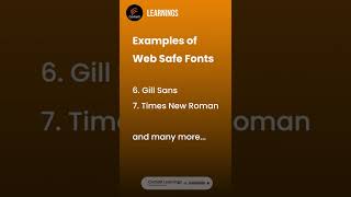 Web Safe Fonts | Learn CSS from Basics || #corbettlearnings #corbettinc #shorts #css3course #css