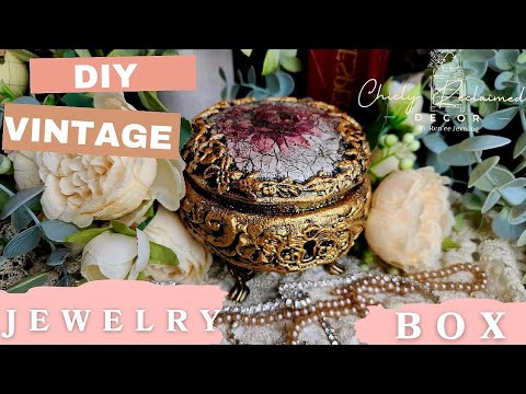 DIY Shabby Chic French Victorian Vintage Trinket Box/ Using Eco Resin, Moulds & Decoupage Paper