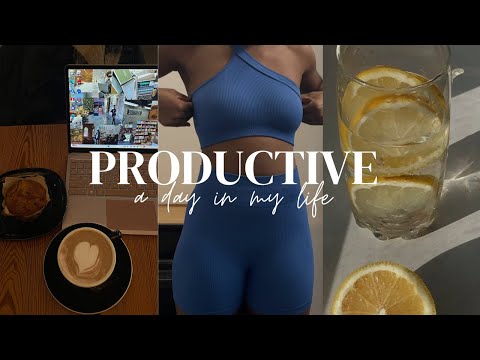 *productive day in my life *2024* 🍵  realistic healthy habits, cafes, gym