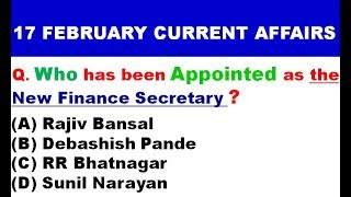 Current Affairs 17 February 2020 | English MCQ's |Daily Current Affairs in English