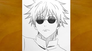 How to Draw Gojo Satoru || Jujutsu Kaisen Drawing Step by Step || Easy Anime Sketch