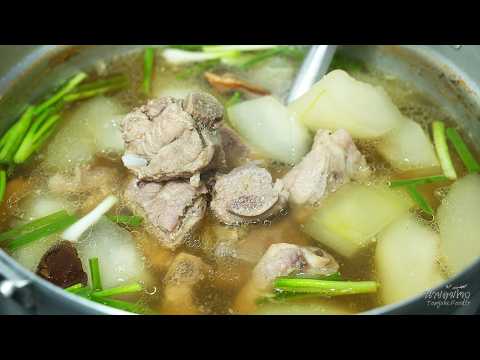 ต้มจืดฟักกระดูกหมู น้ำซุปใสหอมทำง่ายๆ Winter Melon Soup with Pork Rib Recipe