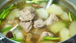 ต้มจืดฟักกระดูกหมู น้ำซุปใสหอมทำง่ายๆ Winter Melon Soup with Pork Rib Recipe