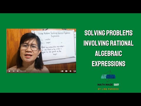 Solving Problems Involving Rational Algebraic Expressions | Math Made Easy