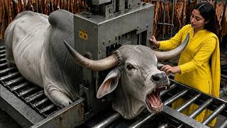 Inside the Grey Brahman Bull Factory | From Ivory Horn to Luxury Ash Grey Leather (Full Process)