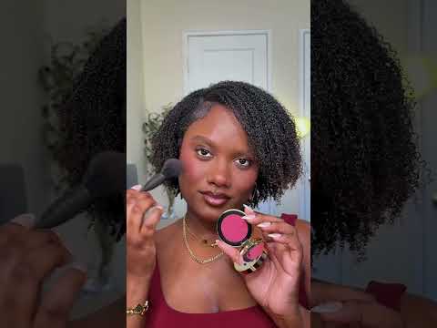 Best berry blush combo look  for dark skin #darkskinmakeup #blush #blackgirlmakeup