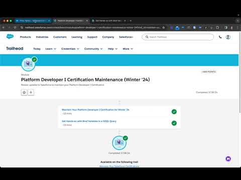 Platform Developer I Certification Maintenance (Winter '24) Bind Variables in a SOQL Query Part 2.