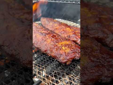 ASMR RIBS ON GRILL 🔥#short