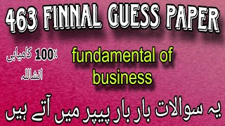 463 Finnal guess paper! Aiou guess paper course code 463#463#guesspaper2025