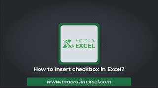 How to insert checkbox in Excel?