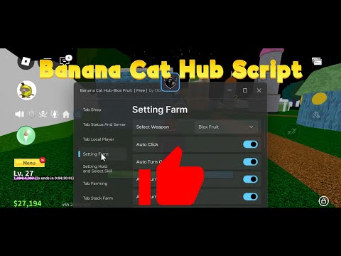 [New] Banana Cat Hub Script (February 2025) [100% WORKING] Key, Blox Fruit, Auto Farm, Auto Raid
