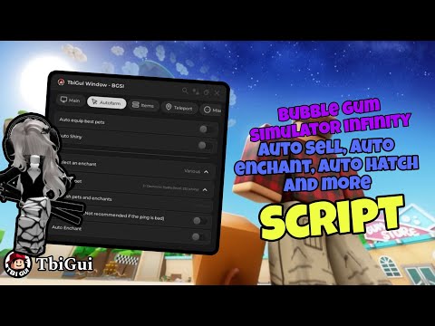 Roblox bubble gum simulator infinity auto enchant, auto hatch,  auto farm... script. unlimited items