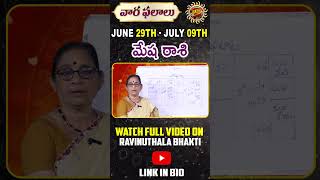Mesha Rasi Phalalu | 29th june-05th July 2025 | Astrologer Bhargavi Budaraju | Ravinuthala Bhakti