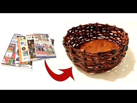 Newspaper recycling| How to make a fruit basket out of news papers #DIY #Newspaper recycling ideas