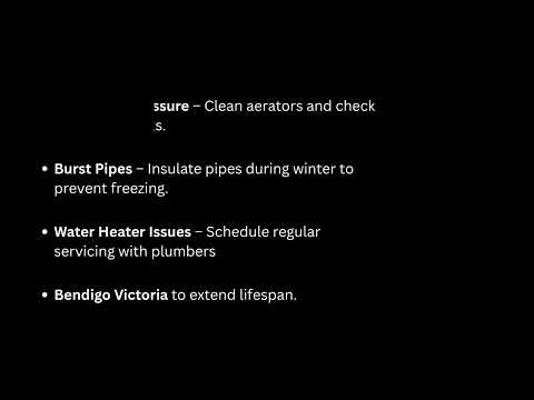 Comprehensive Plumbing Solutions from Trusted Plumbers Bendigo