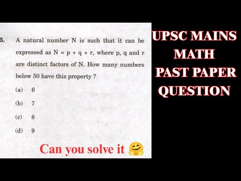 Can you solve Math Past Paper Question | Hindi/Urdu explanation| UPSC MAINS 