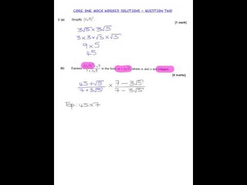 core one mock question two