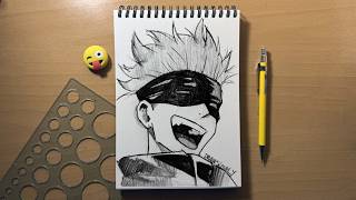 Gojo Satoru Drawing Tutorial || Loomis method || Anime drawing Tutorial