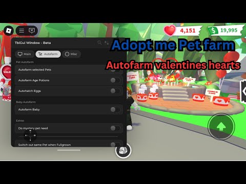 Roblox adopt me autofarm pets + autofarm valentine hearts script / hack