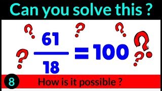 (Video # 8) Can You Solve This Tricky Math Problem? | Mathematical Puzzles and Riddles
