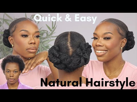 Quick and Easy Protective Hairstyle for Short Thin Natural 4C Hair- How To Style Natural Hair