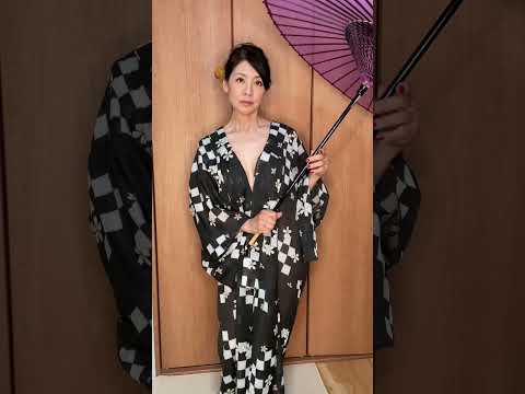 【熟女サラ】着物と和傘