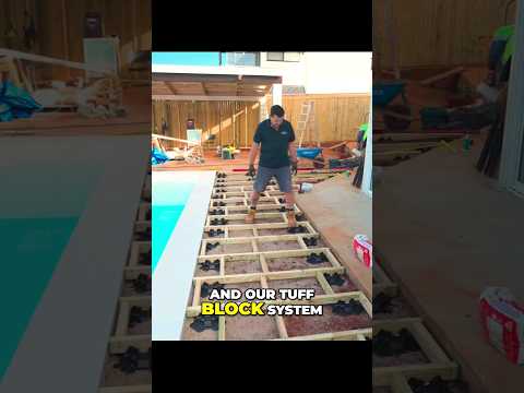 Testing the first section of deck built on deck blocks #deckbuilding #diyprojects #landscapedesign