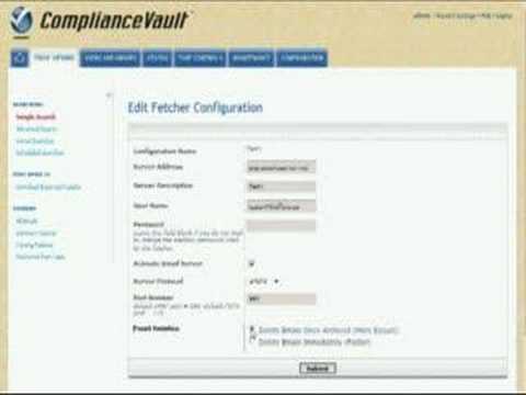ComplianceVault Set-up & Configuration
