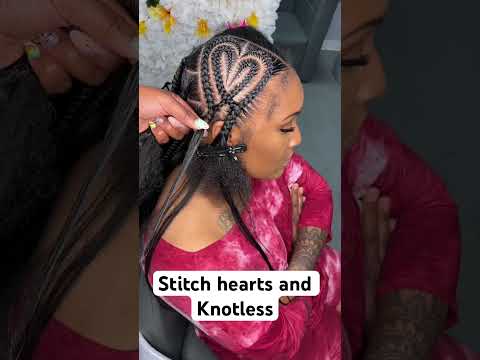 How to braids hearts and knotless | boho knotless braids #bohobraids #salon  #hairstyle  #trending
