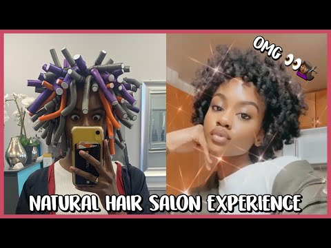 My FIRST Time at a Natural Hair Salon 😱 | 4C Treatment, Trim, and Flexi Rod Set | ADAISHA MIRIAM