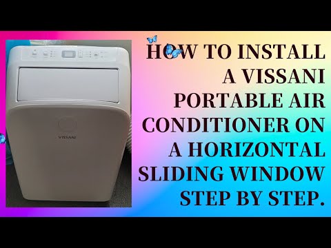 How to install a Vissani portable air conditioner on a horizontal sliding window Step by Step