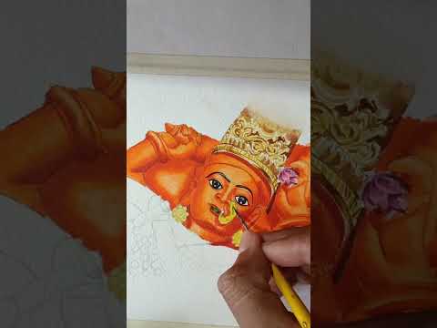 saptashrungi mata painting watercolour painting