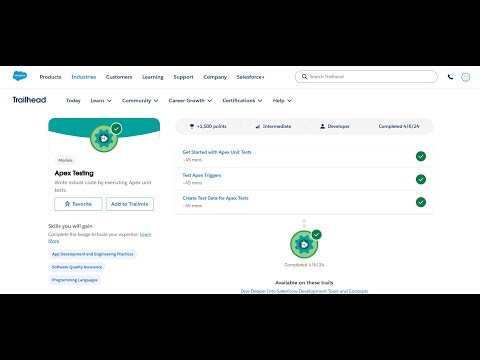 Create Test Data for Apex Tests | Apex Testing | Salseforce Trailhead