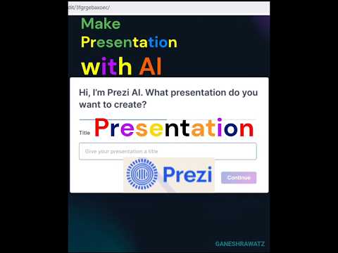 Make Beautiful Presentation | Prezi AI | GANESHRAWATZ #prezi #makepresentation #preziai