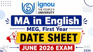 IGNOU MA English Date Sheet June 2026 IGNOU Date Sheet MA English 2026 #ignoumeg #meg01 #meg02 #meg