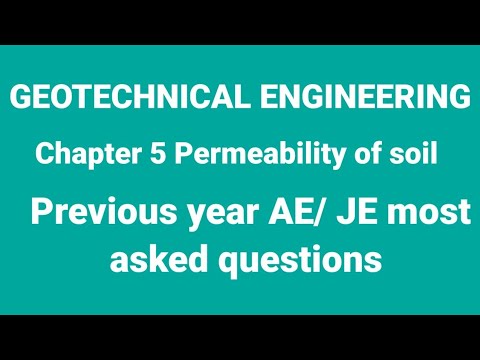 Geotechnical engineering chapter 5 Permeability of soil | important questions | RRB JE SSC JE UPMRC