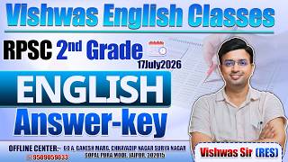 RPSC 2nd Grade English Paper Solution Answer Key (17 July 2026) | Vishwas Sir (RES)