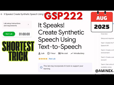 [NEW 2025] Create Synthetic Speech with Cloud Text-to-Speech | #GSP222 | #qwiklabs | #arcade
