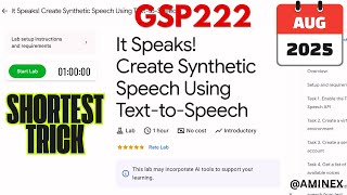 [NEW 2025] Create Synthetic Speech with Cloud Text-to-Speech | #GSP222 | #qwiklabs | #arcade