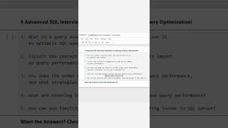 🚀 5 Advanced SQL Interview Questions on Indexing & Query Optimization! #SQL #PerformanceTuning
