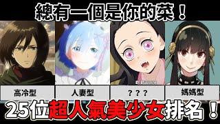 25位超人氣美少女排名！誰才是人氣最高的老婆？總有一個是你的菜！