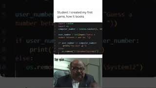Student’s First Python Game 😂 | Programming Meme #Shorts #python #funny