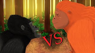 Giganthopithecus vs Gorilla - Animal Fighting Animation