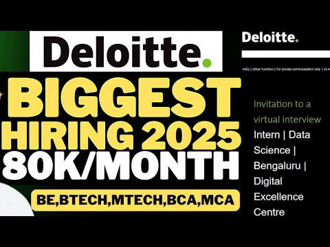 🔥Deloitte Very Urgent Hiring | Interview Mails Out | Off-Campus Drive 2025, 2024, 2023, 2022 BATCH