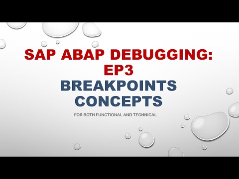 SAP ABAP Debugging EP3: Breakpoints Concepts (For Both Functionals and Technical)