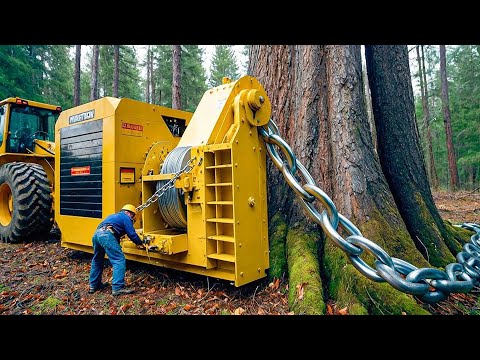This Beast Stump Shredder Eat Whole Trees - Biggest Tree Removal Cut & Destroy 60ft Trees in One Hit