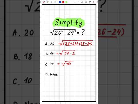 (26² – 24²)^0.5 | Square Root Trick