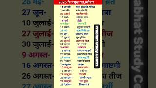 Calendar 2025 || 2025 Calendar  || 2024 ke Pramukh Vrat tyohar | 2024 प्रमुख व्रत त्योहार